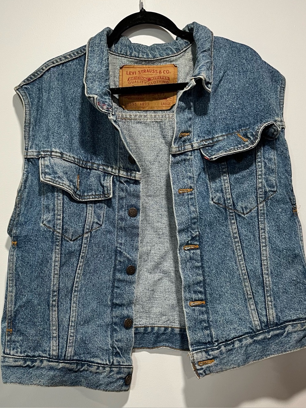 Vintage Levi’s 90s trucker denim vest 70595 men’s large